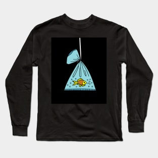 Cute Goldfish Fish In The Aquarium Long Sleeve T-Shirt